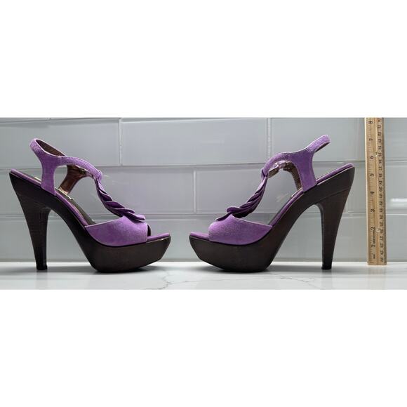 Steve Madden Open-toe Suede Platform Sandals, Truffle Lilac, Size 7 - Picture 3 of 10